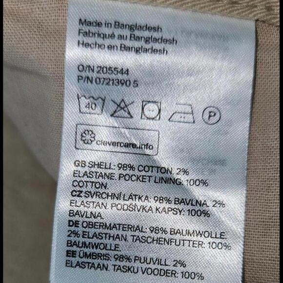 H&M Men's Tan Slim Fit Coupe Etroite Pants Size 36 - Picture 6 of 7